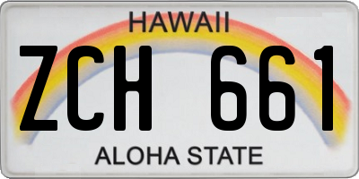 HI license plate ZCH661