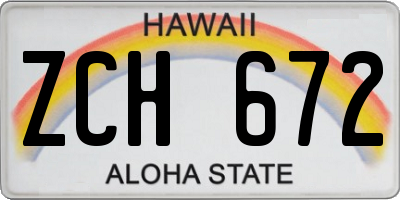 HI license plate ZCH672