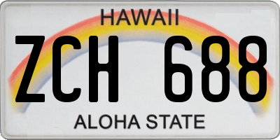 HI license plate ZCH688