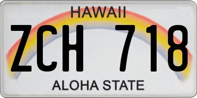 HI license plate ZCH718