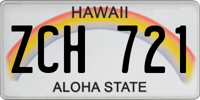 HI license plate ZCH721