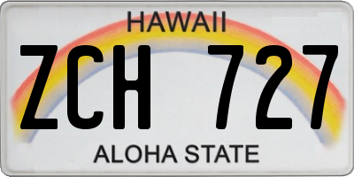 HI license plate ZCH727