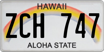 HI license plate ZCH747