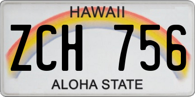 HI license plate ZCH756