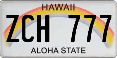 HI license plate ZCH777