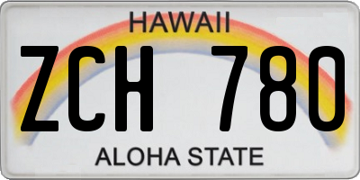 HI license plate ZCH780