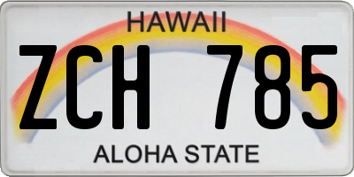 HI license plate ZCH785