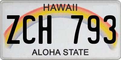 HI license plate ZCH793