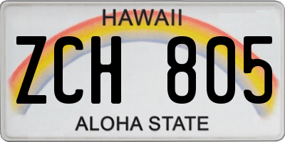 HI license plate ZCH805