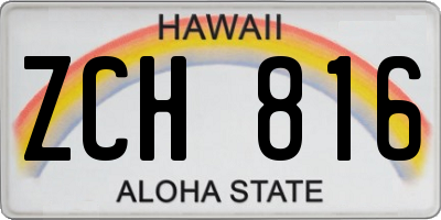 HI license plate ZCH816