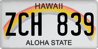HI license plate ZCH839