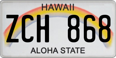 HI license plate ZCH868