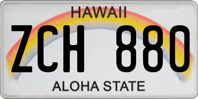 HI license plate ZCH880