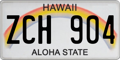 HI license plate ZCH904