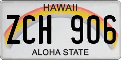 HI license plate ZCH906