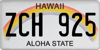 HI license plate ZCH925