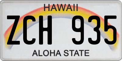 HI license plate ZCH935