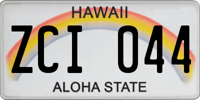 HI license plate ZCI044