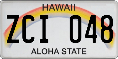 HI license plate ZCI048