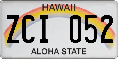 HI license plate ZCI052