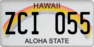 HI license plate ZCI055