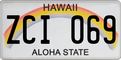 HI license plate ZCI069