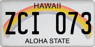 HI license plate ZCI073