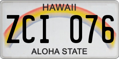 HI license plate ZCI076