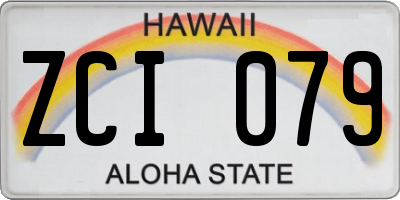 HI license plate ZCI079