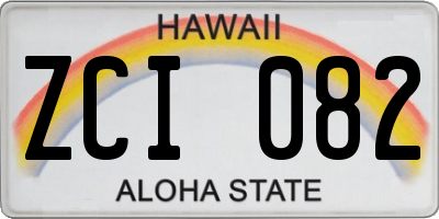 HI license plate ZCI082