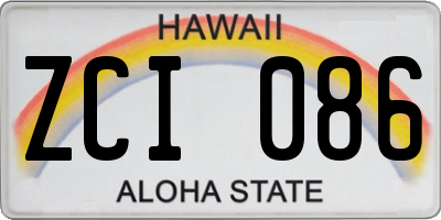 HI license plate ZCI086