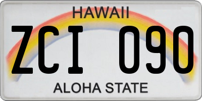 HI license plate ZCI090