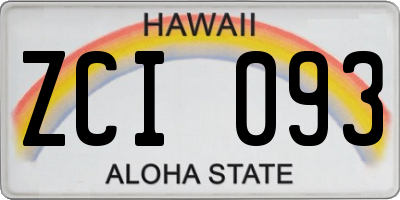 HI license plate ZCI093