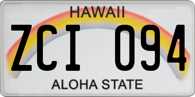 HI license plate ZCI094