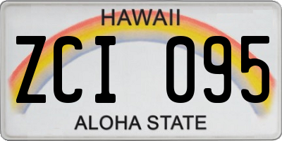 HI license plate ZCI095