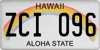 HI license plate ZCI096