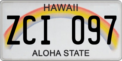 HI license plate ZCI097