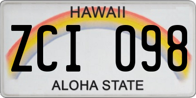 HI license plate ZCI098