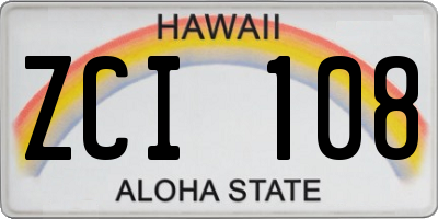 HI license plate ZCI108