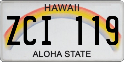 HI license plate ZCI119