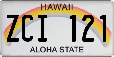 HI license plate ZCI121