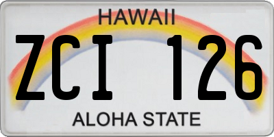 HI license plate ZCI126
