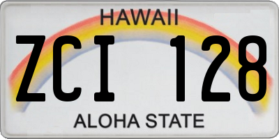 HI license plate ZCI128
