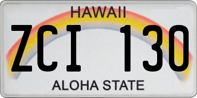 HI license plate ZCI130