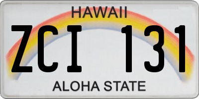 HI license plate ZCI131