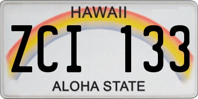 HI license plate ZCI133