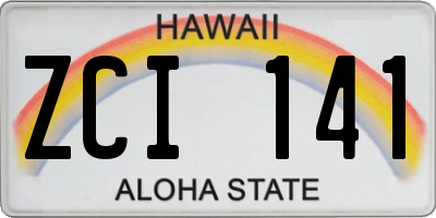 HI license plate ZCI141