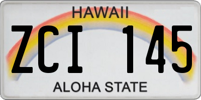 HI license plate ZCI145