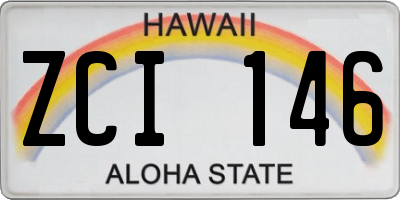 HI license plate ZCI146