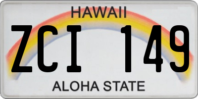 HI license plate ZCI149